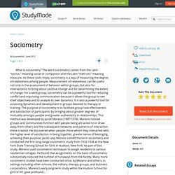 Sociometry - Essays - Lucymedrid
