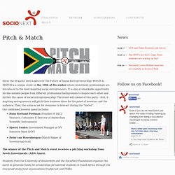 presents PITCH & MATCH – a new networking platform for social entrepreneurs and social impact investors.. The next event will take place on June 18th, 2012. Please click for more information.