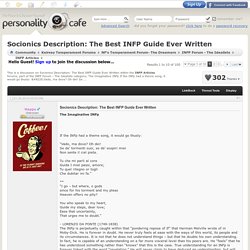 Socionics Description: The Best INFP Guide Ever Written