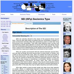 Socionics Types: SEI-ISFp