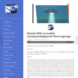 Épisode #505: Le modèle sociopsychologique de Pierre Lagrange – SCEPTICISME SCIENTIFIQUE