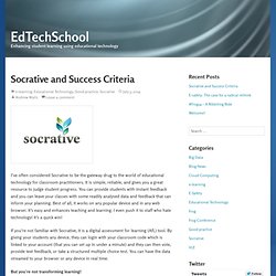 Socrative and Success Criteria