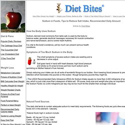 Sodium in Foods, Tips to Reduce Sodium Intake, Recommended Daily Amount for Sodium