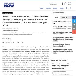 Smart Cities Software 2020 Global Market Analysis, Company Profiles and Industrial Overview Research Report Forecasting to 2026
