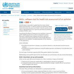 Air quality - AirQ+: software tool for health risk assessment of air pollution