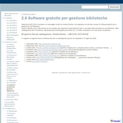2.8 Software gratuito per gestione biblioteche - Carlo Bianchini