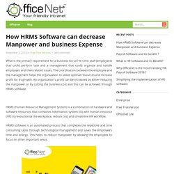 How HRMS Software can decrease Manpower and business Expense