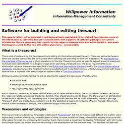 Software for building and editing thesauri