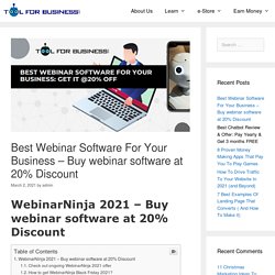 Best Webinar Software For Your Business – Buy webinar software at 20% Discount - Tool For Business