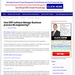 How ERP software Manage Business process Re-engineering?