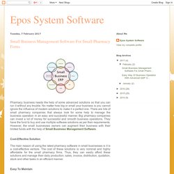 Epos System Software: Small Business Management Software For Small Pharmacy Firms