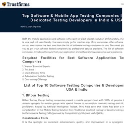 Top Software & Mobile App Testing Companies & Developers