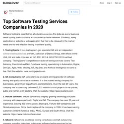 Which is the best company for software testing?