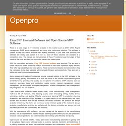 ERP Software Company - Openpro: Easy ERP Licensed Software and Open Source MRP Software