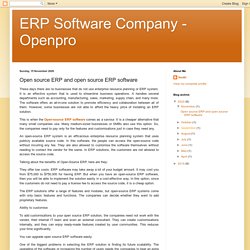 ERP Software Company - Openpro: Open source ERP and open source ERP software