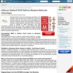 Software Defined WAN Delivers Business Relevant Advantages by Nicholas James