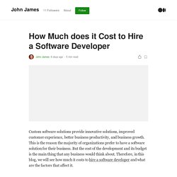 How Much does it Cost to Hire a Software Developer