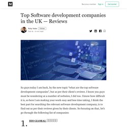 Top Software development companies in the UK — Reviews