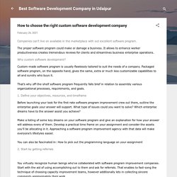 How to choose the right custom software development company