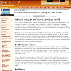 Custom Software Development Making The Difficult Easy - Web Development