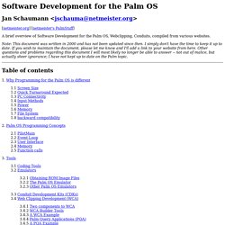 Software development for the Palm OS