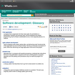 Software development: Glossary