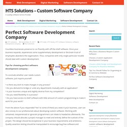 Perfect Software Development Company – HTS Solutions – Custom Software Company