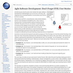 Agile Software Development: Don't Forget EVIL User Stories