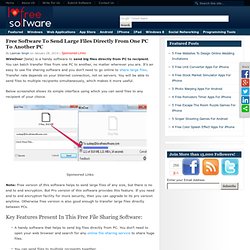 Free Software To Send Large Files Directly From One PC To Another PC