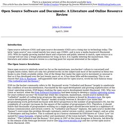 Open Source Software and Documents: A Literature and Online Resource Review