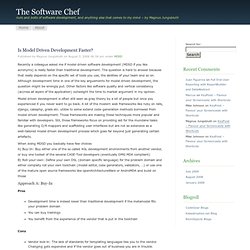 Is Model Driven Development Faster? « The Software Chef