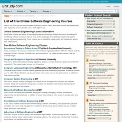 List of Free Online Software Engineering Courses