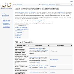 Linux software equivalent to Windows software