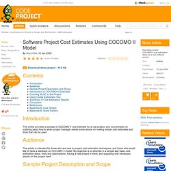 Software Project Cost Estimates Using COCOMO II Model