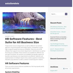 HR Software Features – Best Suite for All Business Size – solutiondots