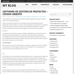 Software de Gestión de Proyectos - Código Abierto - My Blog