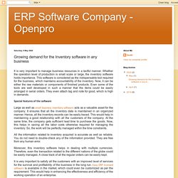 ERP Software Company - Openpro: Growing demand for the Inventory software in any business