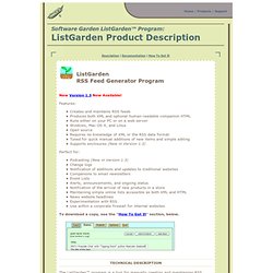 Software Garden Products: ListGarden RSS Feed Generator