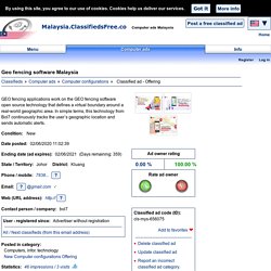 Geo fencing software Malaysia: Classified ad
