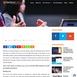 Top CRM Software for Small and Medium Businesses - Techno Labs