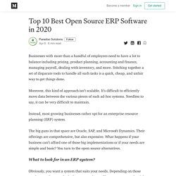 Top 10 Best Open Source ERP Software in 2020 - Paradiso Solutions - Medium