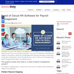 Need of Cloud HR Software for Payroll Management