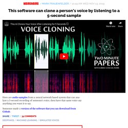 This software can clone a person's voice by listening to a 5-second sample