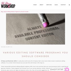 Editing Software Programs To Consider