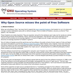 Why Open Source Misses the Point of Free Software