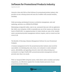 Software for Promotional Products Industry – Telegraph
