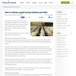 How to choose a good survey software provider