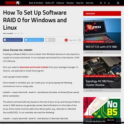 How To Set Up Software RAID 0 for Windows and Linux