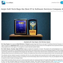 Aegis Softtech shared the feeling of winning Award for Best IT & Software development Company