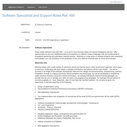 Software Specialists and Support Roles Ref. 495